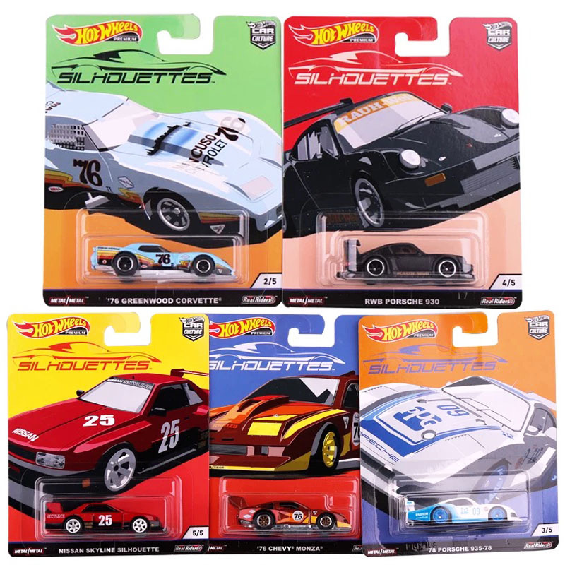 Hot Wheels Hotwheels Silhouette Car Culture Porsche 930Rwb Skyline Rubber Tire Collection Fpy86