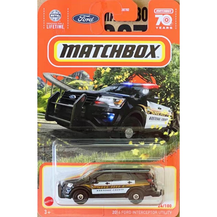 Matchbox Ford Chase Police Car Black Ford Interceptor 24 23R/