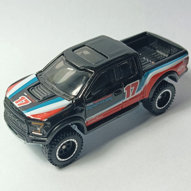 Hotwheels Ford Raptor Pickup Truck with Rubber Tires and Metal Base, Black Ford F-150, Rare/