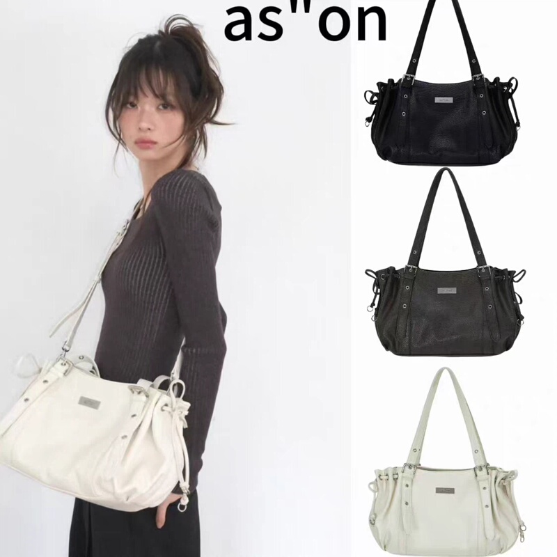 Korean New Model Ason Tote Bag, Blogger's Same Style, Vintage Dark Style, Large Capacity, Biker Style, Single Shoulder, Underarm, Crossbody Bag