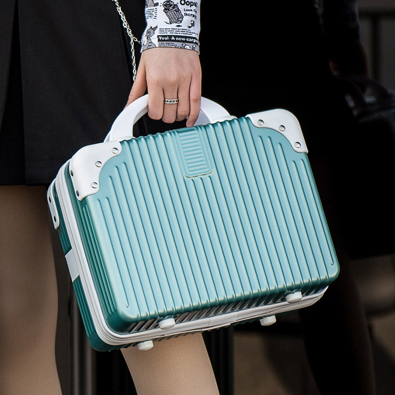14 Inch Ladies Suitcase Bag Fashion Student Small Suitcase Zipper Lightweight High-value Cosmetic Case Travel Storage Box