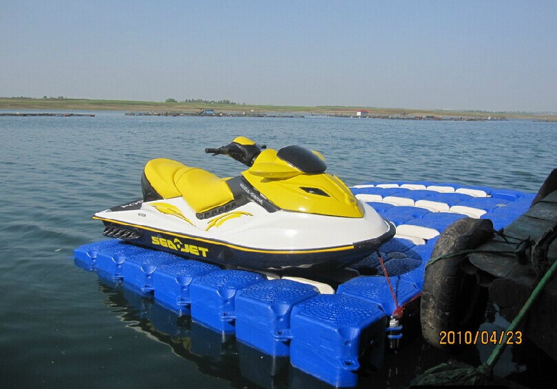 Special jetty for jet ski Exclusive water berth Pontoon pier Floating platform on the water