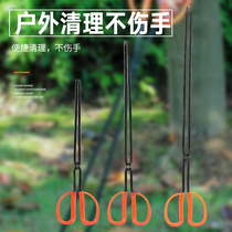 Eel clip Loach crab clip pliers garbage clip long handle garbage pliers pickup manual iron pliers barbecue charcoal tongs