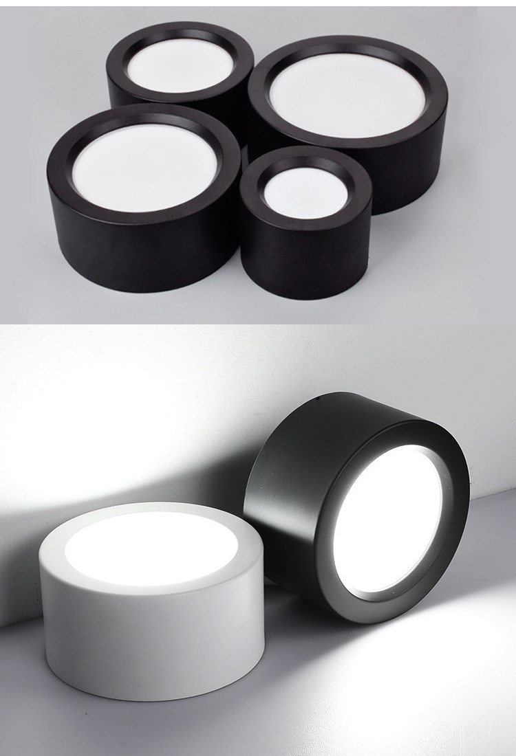 Настенные вниз свет led明装筒灯免开孔吸顶桶灯圆柱形商用服装店黑色6寸防眩光天花灯 OTHER