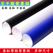 Adhesive pure black pure blue pure white fish tank background painting thickened aquarium background paper background paper decoration