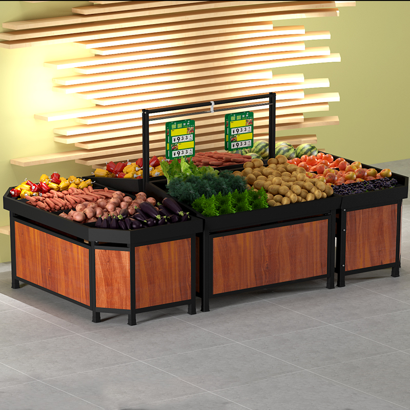New supermarket fruit and vegetable shelves fresh fruit and vegetable shelves commercial fruit and vegetables Zhongdao display rack Yonghui