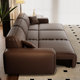 Italian minimalist ງົວສີດໍາຂະຫນາດໃຫຍ່ multifunctional sofa ໄຟຟ້າຫນັງຫ້ອງດໍາລົງຊີວິດປັບ retractable ຕຽງສອງຈຸດປະສົງຂະຫນາດນ້ອຍອາພາດເມັນ