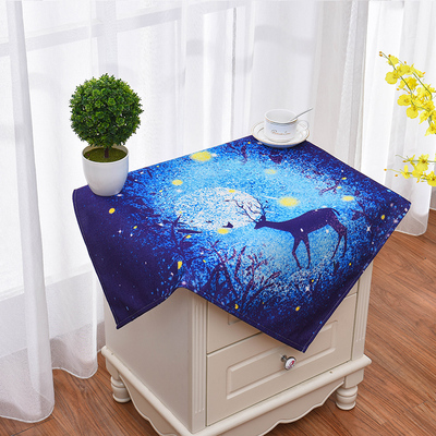 北欧风床头柜棉麻多用盖巾桌布