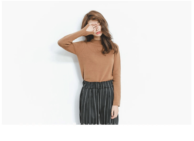 Chic đầu thu và mùa đông nhẹ nhàng áo len gió dài tay lười gió nửa cổ áo len nữ lưới đầu đỏ siêu lửa thoi trang nu