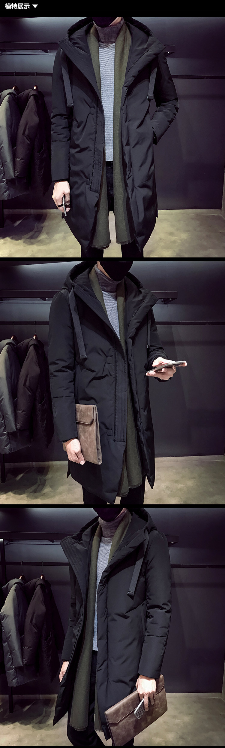 Playboy, зимний длинный пуховик, трендовая куртка, облегающий крой, средней длины, увеличенная толщина, в корейском стиле playboy / Playboy 