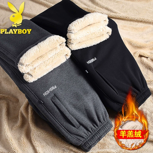 Playboy, мужские удерживающие тепло утепленные трикотажные штаны для отдыха, для среднего возраста