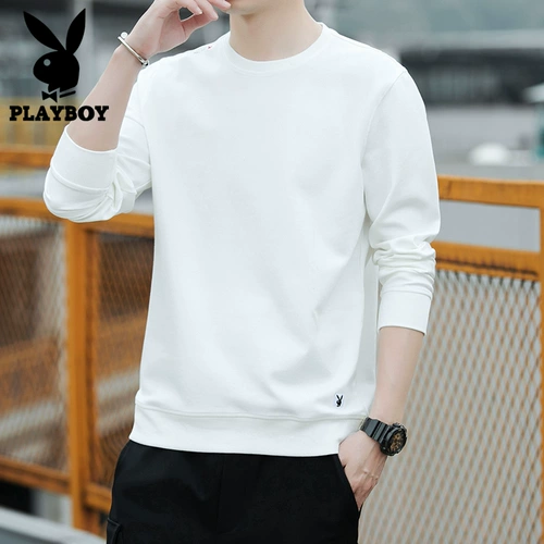 Playboy, толстовка, флисовый демисезонный лонгслив для отдыха, футболка, 2022, в корейском стиле