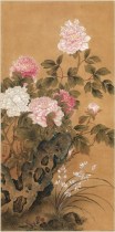 Chinese meticulous painting Li Xiaomings meticulous painting manuscript - Linqing Mayi Lake stone peony map (including A3 color map)