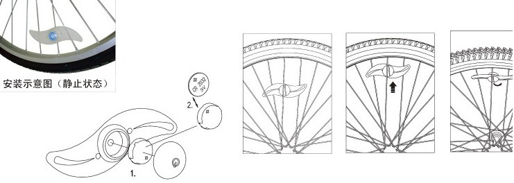 Lumière vélo - feux de Valve - Ref 2401738 Image 5