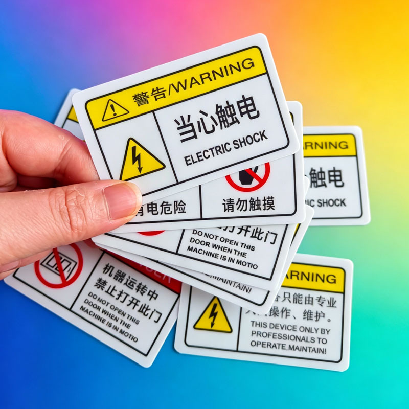 Beware of Electric Shock Warning Stickers, Mechanical Equipment Safety Signs, Electrical Hazards, Do Not Touch Distribution Boxes, Warning Stickers