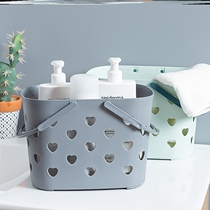 Bathhouse storage portable bath basket bathroom bath hollow bath wash basket toilet student