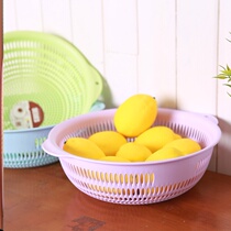 Draining fruit machine plastic basin rice-washing kitchen single-layer vegetable washing household living room fruit plate creative vegetable basket filter