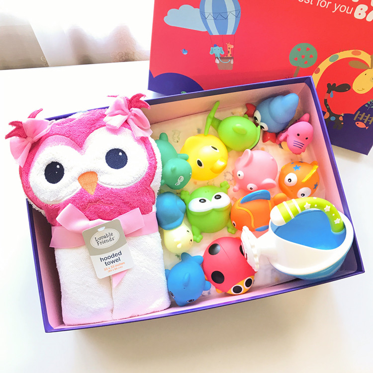 Sơ sinh hộp quà tặng bé khăn tắm bath toy set bé sơ sinh nguồn cung cấp trăng tròn món quà sinh nhật