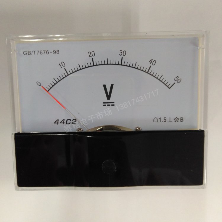 44C2 50V DC pointer voltmeter panel meter instrumentation DC 50V voltmeter 44C2
