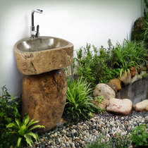 Pebble Pillar Basin Art Garden Room Outdoor Balcony Integrated Floor-to-ceiling Courtyard Wash Stone Washbasin