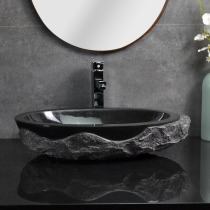Stone table upper basin oval room outdoor courtyard sink retro art Basin home toilet washbasin