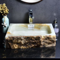 Retro stone basin S19 Chinese square jade wash basin antique art balcony toilet washbasin