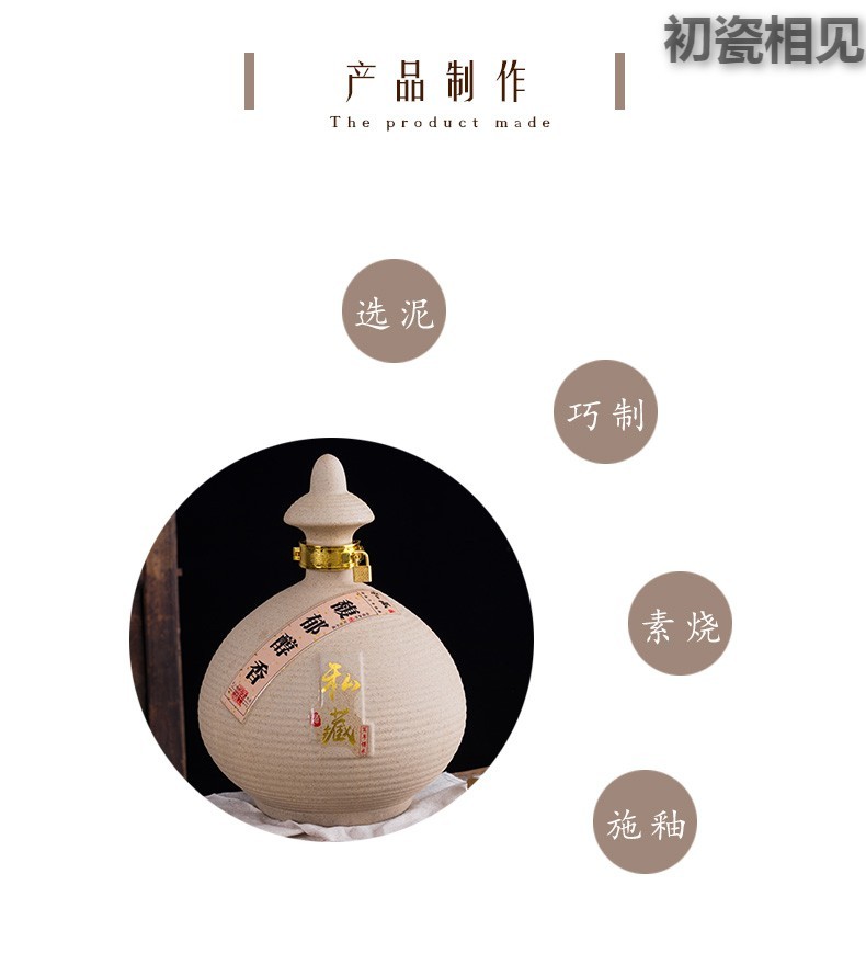Rhyme 1 catty bottle furnishing articles ceramic 10/2/5 jins home hip flask with cover JinHe antique gift packages