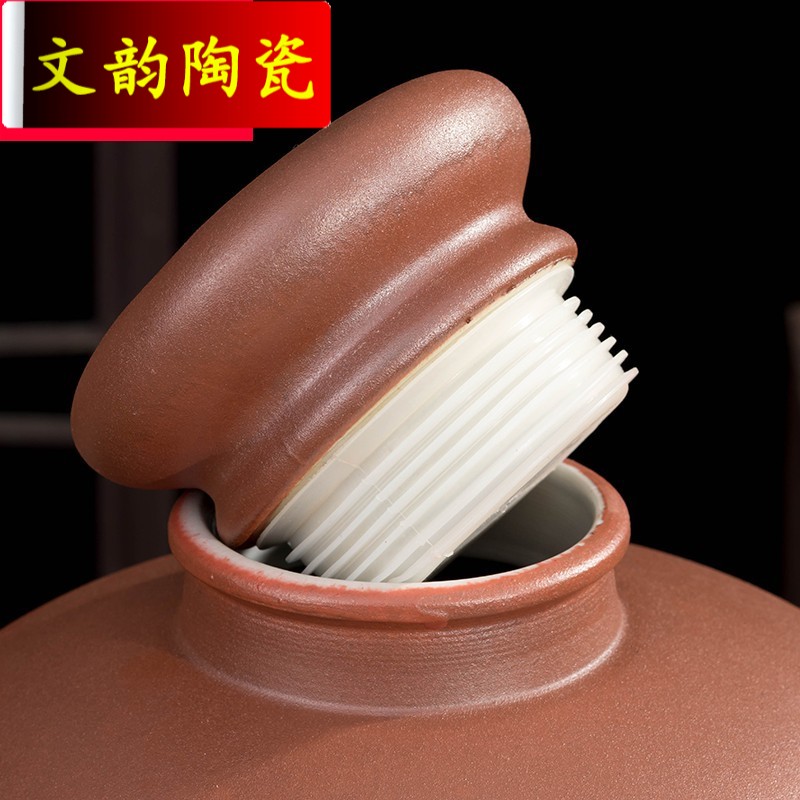 Wen rhyme jingdezhen ceramic antique wine jar sealing it 10 jins 50 jins home wine barrel hip flask