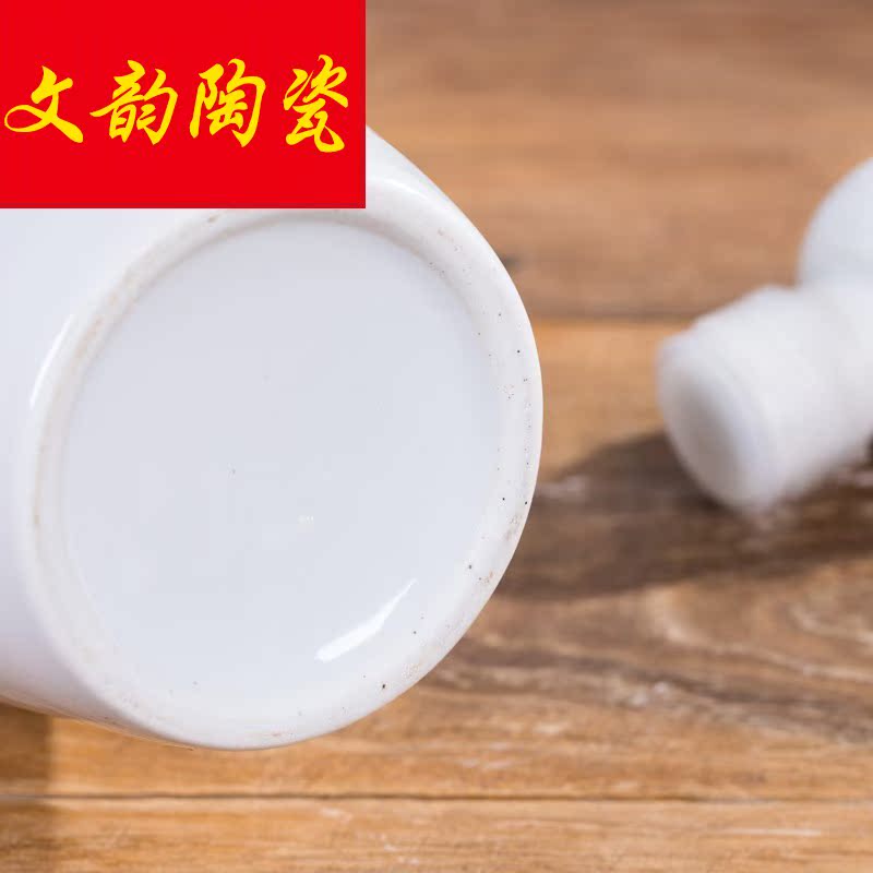 Jingdezhen porcelain 5 jins of hand - made of ceramic terms bottle 5 jins of jars hip flask with long youligong red wine