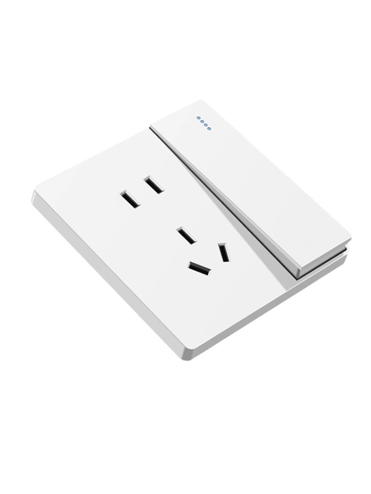 International Electrician 86 Type Switch Socket Panel, White Concealed Five-Hole Socket, Single Switch Single Control Socket for Home Use