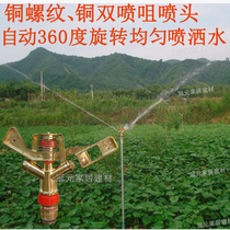 Copper Double Nozzle Automatic Sprinkler Lawn Swivel Spray Head Garden Vegetable Garden Lawn Rocker Sprinklers