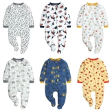 Детская демисезонная пижама с молнией для раннего возраста, боди для новорожденных