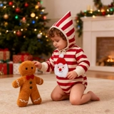 Рождественское демисезонное боди подходит для мужчин и женщин для девочек, детский удерживающий тепло комплект, в корейском стиле