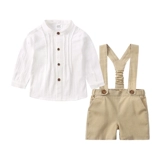 Летний детский комплект, рубашка, штаны для мальчиков, платье, лонгслив, наряд на выход