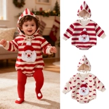 Рождественское демисезонное боди подходит для мужчин и женщин для девочек, детский удерживающий тепло комплект, в корейском стиле