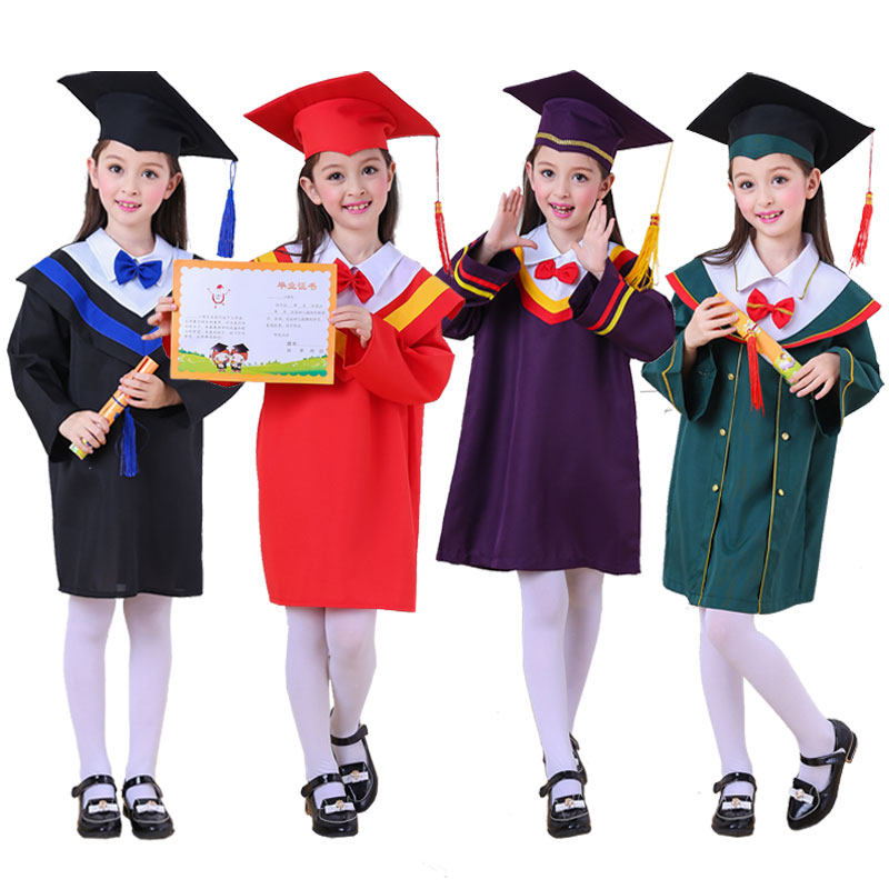 Special Price New Kindergarten Graduation Suit Children's Doctoral School Bachelor's School Elementary School Students Graduation Photo Gown Costumes