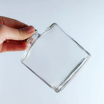 Net red aluminum cover flat square fashion tide products lead-free glass milk tea juice drink cold coffee takeaway bottle