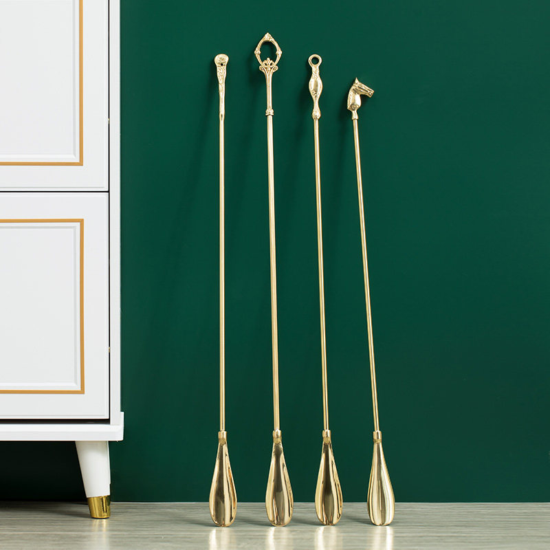 2022 new high-end high-end long handle shoes tug shoes pull high shoes shoes pick pure copper