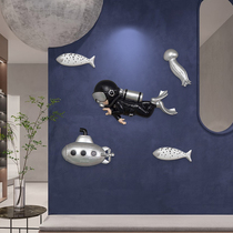 3D three-dimensional ocean fish wall decoration childrens room bedroom desk computer swimming pool wall decoration wall pendant