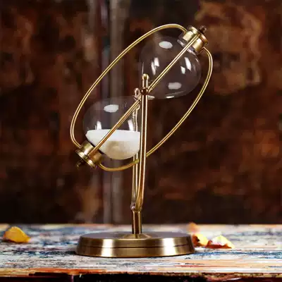 American retro European metal hourglass timer Nordic living room TV cabinet wine cabinet decorations creative ornaments