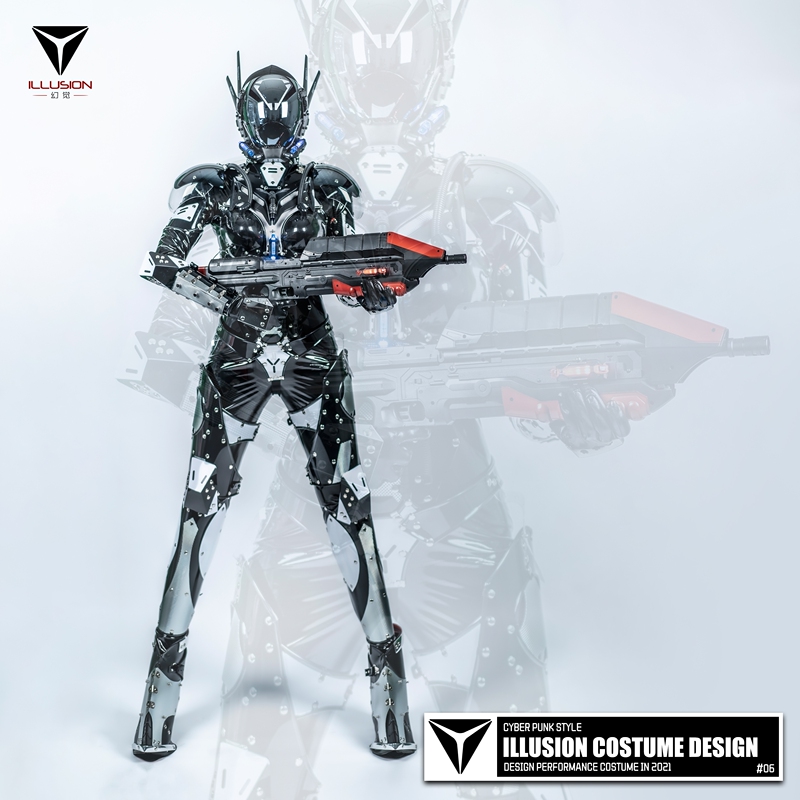 Future Technology Science Fiction Space Cyberpunk Robot Future Warrior Nightclub Gogo Party Performance Clothing