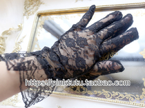 Lolita Goths Marry Tea Party Takes Black White Lace Gloves Sun Protection Retro Euro-style Flag Bride Lo