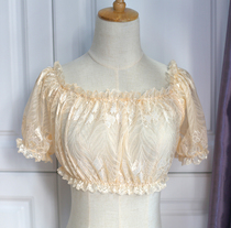 Japanese Princess Champagne Lolita with bubble sleeve Short Lace Shirts