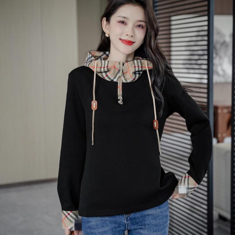 High-End Designer Autumn and Winter Hooded Long-Sleeve Sweatshirt for Women, Stylish Casual Biabetty, Authentic from European and American Stores