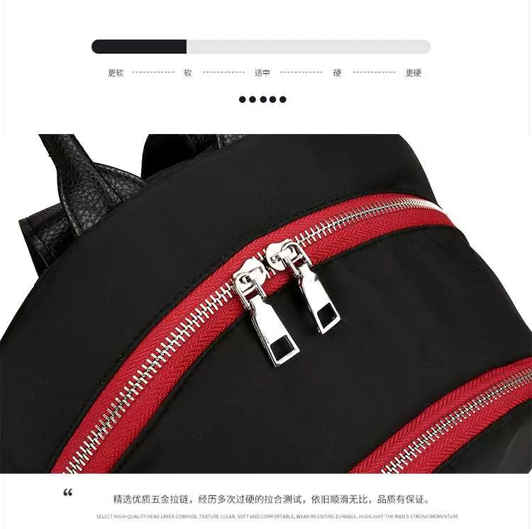 Xuân 2019 mới thời trang thể thao ba lô màu đỏ dây kéo nylon xu hướng nữ phổ biến - Túi vai đơn
