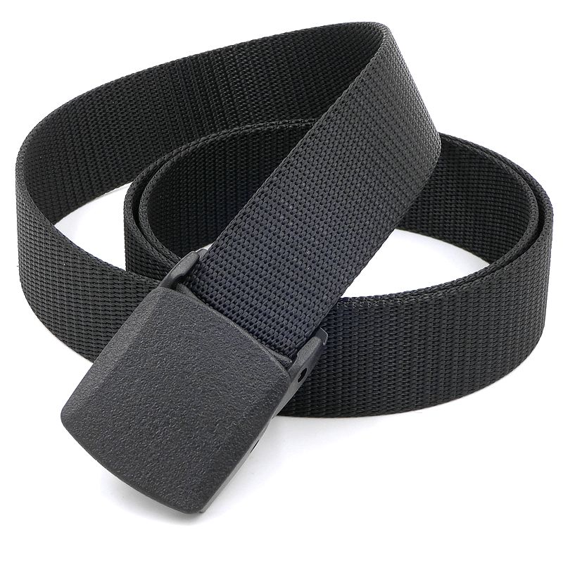 Belt Shang Shuai 3 2cm women's narrow belt Plastic buckle head iron-free metal-free non-magnetic security canvas belt