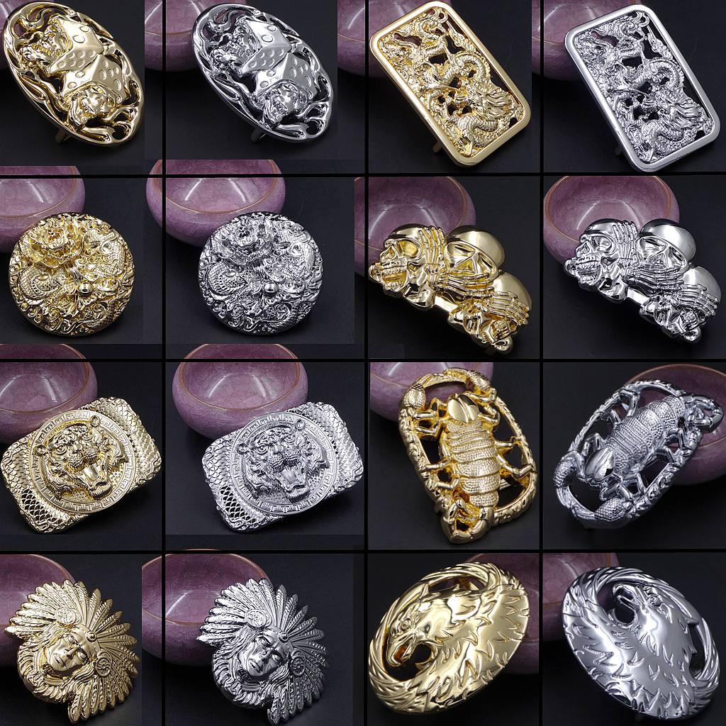 New men's belt head three-dimensional belt buckle head alloy pants belt head 4 0cm personality male smooth buckle accessories