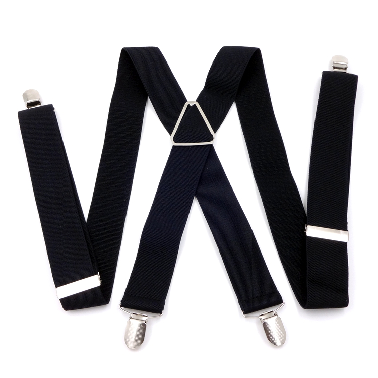 With Shang Shuai 3 5cm Men's Baby bag X shape Four-clip Western pants Baby Bag Clip Fat Person 4 Clips Powerful Button Elastic hanging trouser belt