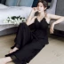 Phong cách ngày lễ đồ ngủ treo lơ lửng nữ Xia Bingsi sexy mỏng mát quần dài dây treo phục vụ tại nhà bộ đồ hai mảnh có thể mặc bên ngoài - Bên ngoài ăn mặc