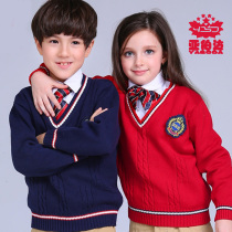 Childrens knitwear pullover foreign middle school student performance clothes boys and girls autumn and winter cotton sweaters
